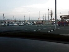 French Girl Plays in Car Park