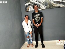 Tiny gal and her 1st experience with a ebony dick