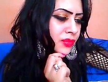 Arab girl in fishnet shows her big tits and ass