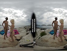 Vacation On Nude Beach With Ingrida And Miss Pussycat Smoking Eating Skinny Dipping Sun Bathing