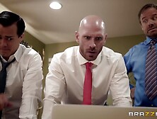 Ariella Ferrera blows and rides bald-headed dude in bed