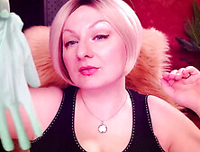 Arya Grander in fetish nurse gloves exploring ASMR sensations