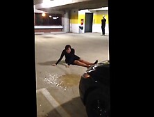 Inebriated Girl in Car Park