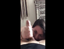 Girlfriend Sucking Balls And Getting Cum On Face