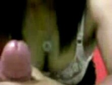 Big-Breasted Malay Woman Gives Blowjob To Lucky Guy