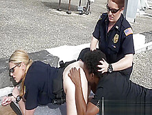 Interracial Banging Two Milf Cops On The Roof