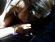 college-aged Yr aged Gargles Manhood in a Truck and Drinks Spunk for 1st Time