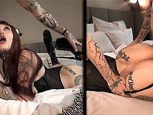 Bubble behind ginger queen in nylon stockings rides / Angelssex