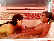 skank hotwife was curious seizing my rod and deepthroating it before i fuck her rough in the jacuzzi tub