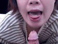 Her gokkun oral sex is stringy and plentiful in her mouth.