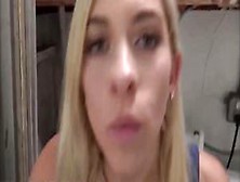 Blonde Teen Khloe Gets Dicked Down On Top Of Washer By Bro!