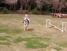 Stirring public action with sweet Asian angel being caught on