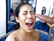 Cutie Getting Jizzed On Face By A Shemale