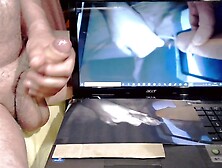 three masturbating guys jerking off and cum