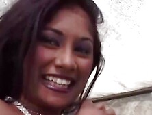 Beautiful Ebony in Stockings Gave a Blowjob Before the Guy Smashed Her Wet Tight Pussy