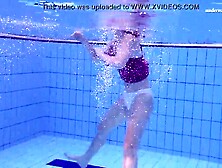 Russian goddess hot Elena Proklova swims nude