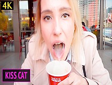 4K Public Agent - 18 Babe Blow Schlong In Toilet Wendis & Drink Coffe With Jizz