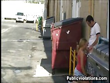 Dirty Amateur Slut Sucks Dick In Alley