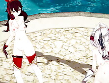 Genshin Impact: 【MMD Dance】Con Calma (Noelle,  Amber,  Eula).