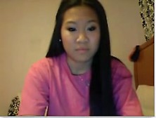 Asian slut masturbates on webcam