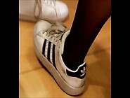 Imageset Pretty Teen Whit Black Pantyhose & Adidas Sneackers