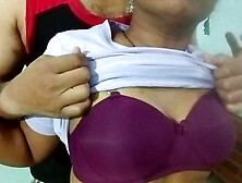 Desi Indian Girlfriend Sonia Hot Sex in Tshirt and Shorts - Romantic Blowjob and Fucking with Boyfriend