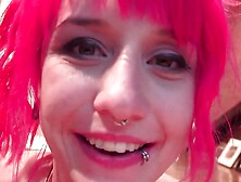 Bj Pov Babe With Pink Hair Sucks Cock In Homemade Closeup