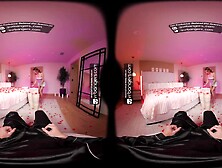 VR Bangers: Hawt Redhead Stepdaughter Sucks And Bangs Hard In Taboo FFM 3some - VR Porn