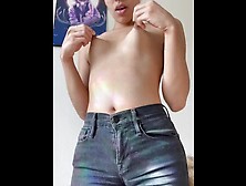 Dark Sweety Enjoys to Squeeze Her Tiny Boobies and Pinch Her Sensitive Nipples