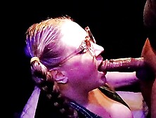 Cosplay Mature with Pigtails Gives Sloppy Deepthroat and Swallow Cum