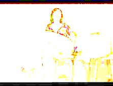 Mature English lady in slip and stockings strips and te