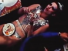 Stunning Retro Star Angela Covello Eating In A Bonerific Silver Bikini