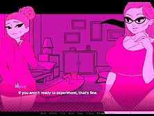 Lesbian transformation in Kissing Therapy game - Counselor seduces women with anime porn