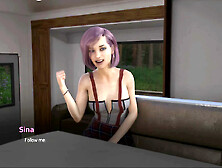 College girl tied up in a visual novel adventure