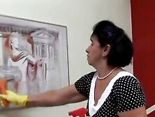 This Granny Cleaning Lady Ends Up Having A Big Young Cock In Her Hungry Pussy