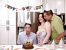 MILF Sexed By Stepson On His Birthday InFront Of Her Boy - Emmy Demur