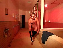 Using sextoy to warm up my booty in advance of the bathhouse open