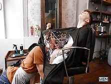 The Barber Indulges In Gay Sex After Seeing Twink Masturbating.