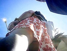 Upskirt - Shapely Bare Ass Cheeks Up Her Sundress