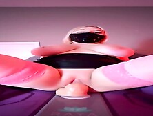 Busty Blonde Ride Fat Dildo