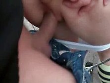 Skinny teen blonde fucked in public climaxes