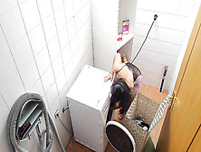 Horny Married Mom Rides The Handyman On The Laundry Machine