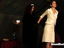 Rosy fancy woman at sisters video