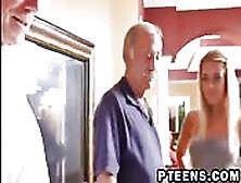 Pretty Blonde Teen Sucking Old Guy Dong