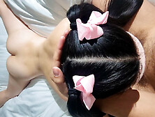 Sexy Asian Girl Slurping All Over Her Owners Cock At 18