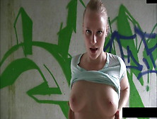 Blonde Leather Leggings Skank Bj And Sperm On Bum Public