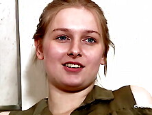 19-year-old German blonde masturbates with a thick dildo