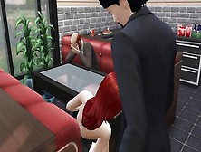 Fiery 3D redhead spit roasted by her boss and her husband