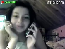 Amateur immature talking dirty on webcam