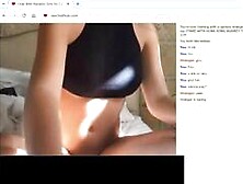 Gorgeous babe flashing perfect tits on chat